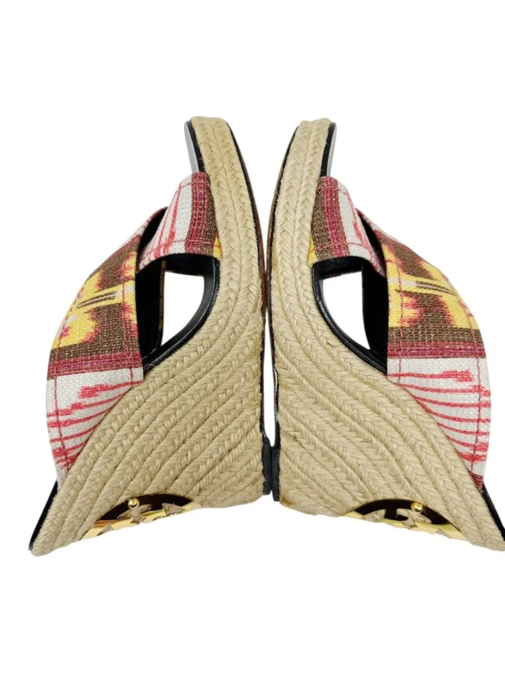 Tory Burch Kristen Espadrille Wedge Sandals Multicolor Size 9M